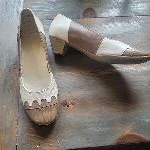 Simona Fashion Vintage Leather Small Heel Shoes 6.5